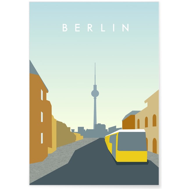 Affiche Berlin Couleur blanc <span itemprop=