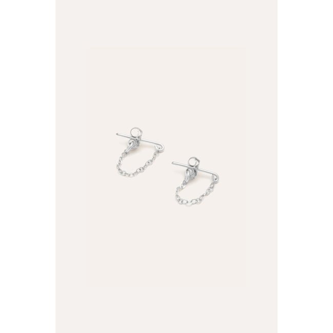 Boucles d'oreilles chaînette Essentiel argent <span itemprop=