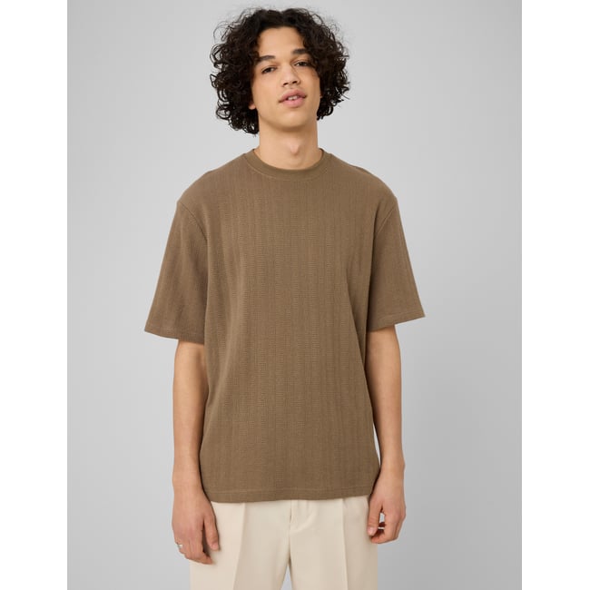 T-shirt matière fantaisie vert kaki <span itemprop=
