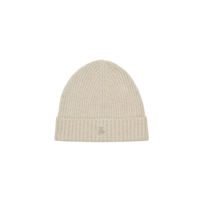 Casquette en doux mélange de laine de mouton blanc <span itemprop=