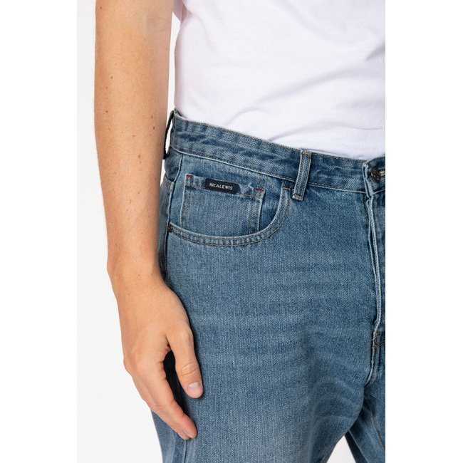 Jeans coupe relax RL60 coton denim brossé RELAXA bleu <span itemprop=