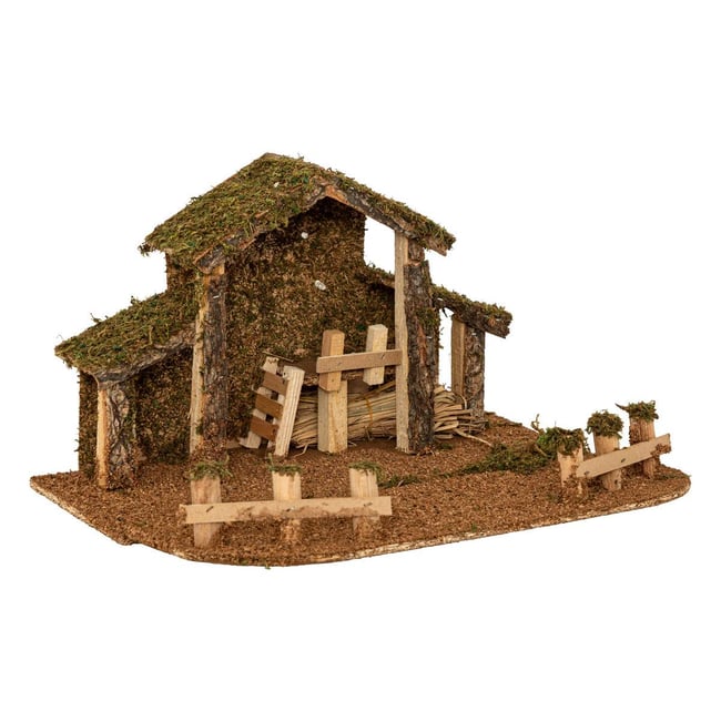 Crèche à garnir 5 Led H22,5 cm FLAVO Couleur beige <span itemprop=