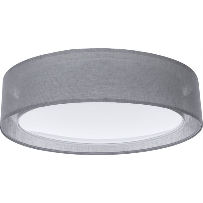 Plafonnier rond en tissu Puro Couleur gris tissu translucide <span itemprop=