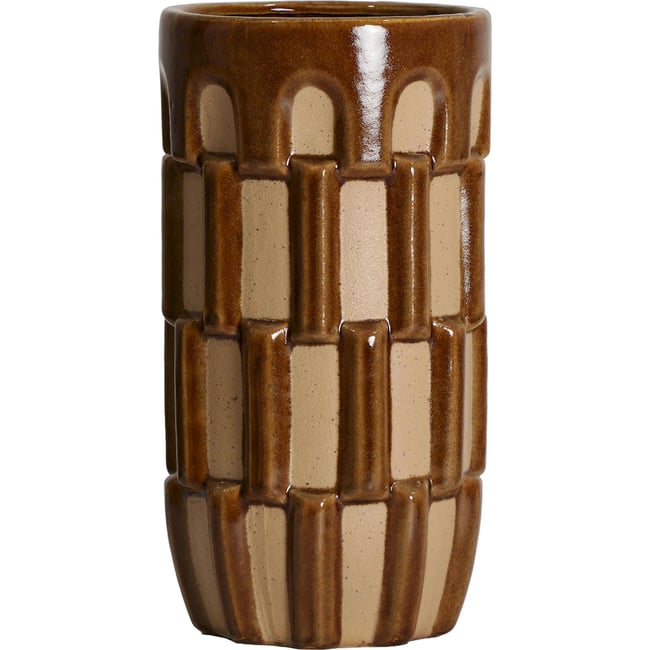 Vase céramique collection ziggy Couleur marron et beige <span itemprop=