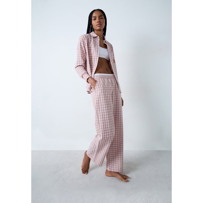 Pantalon de pyjama en coton à carreaux BLANKET marron <span itemprop=