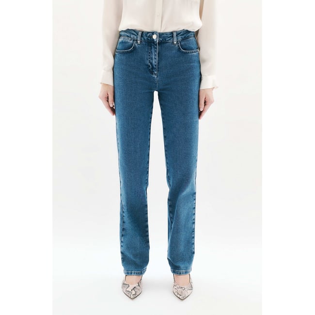 Pantalon droit essentiel COMELONGJEAN denim stone <span itemprop=