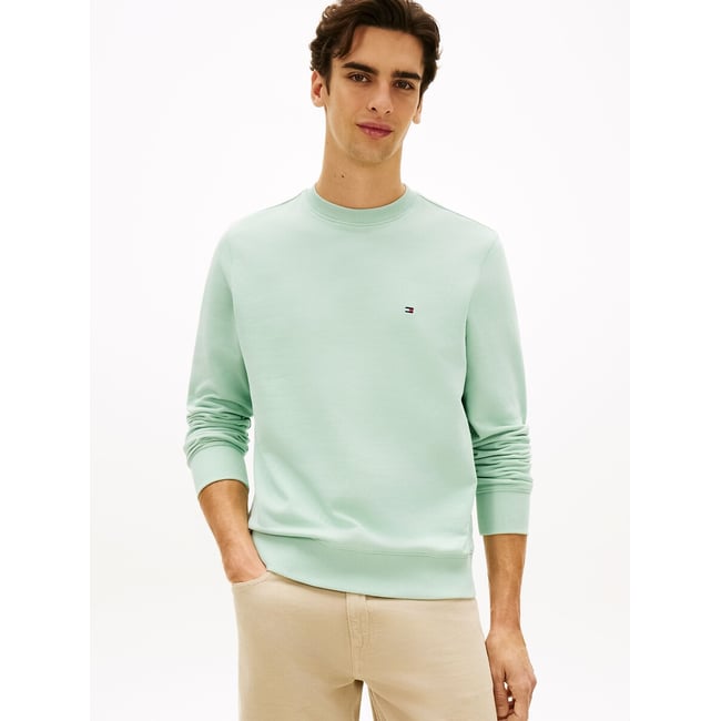 Sweat en molleton à drapeau brodé vert menthe <span itemprop=