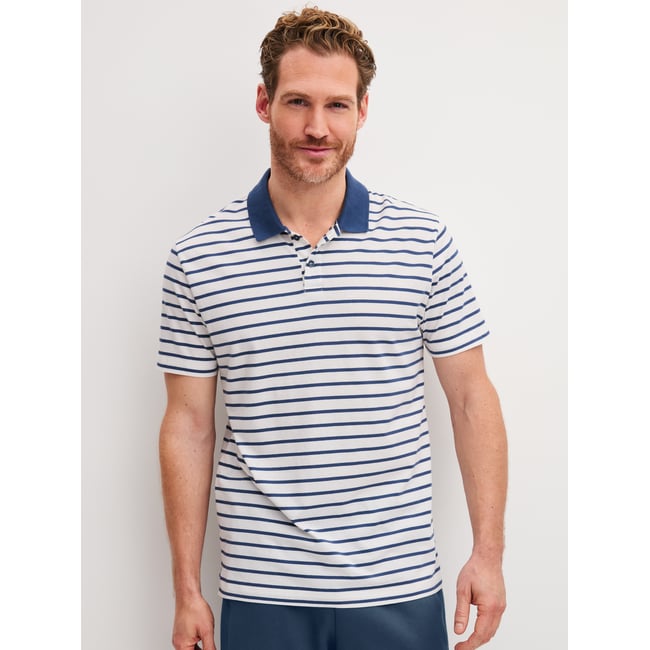 polo manches courtes Coton RMX LOUNGE JOURNEY dark denim <span itemprop=