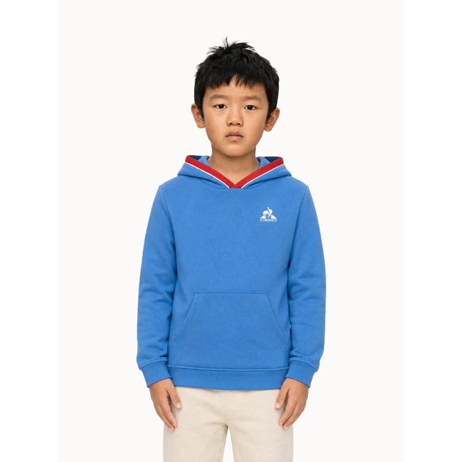 Sweat à capuche Tricolore bleu <span itemprop=