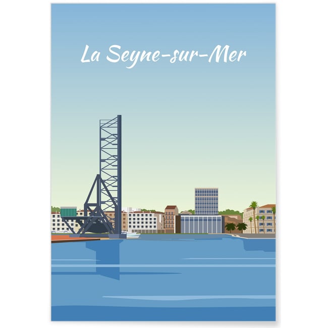 Affiche ville La Seyne-sur-mer Couleur blanc <span itemprop=