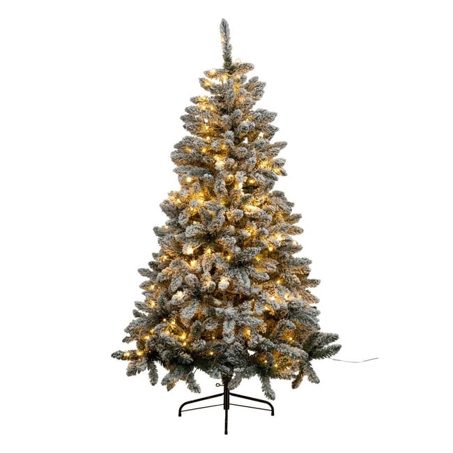 Sapin artificiel lumineux floqué Snow Lord H150 cm Couleur vert <span itemprop=