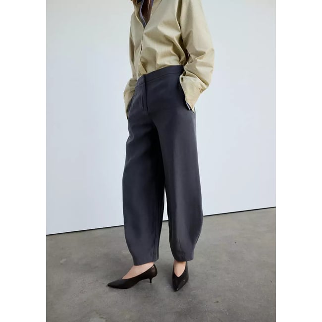 Pantalon ballon en modal gris anthracite <span itemprop=