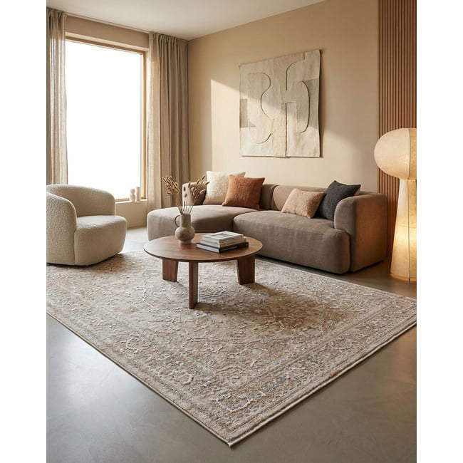 WECONhome Soft Vintage par Esprit, tissé machine, tapis poils courts, motif oriental avec effet relief, certifié OEKO-TEX® ,  Soft Vintage Couleur sable beige <span itemprop=