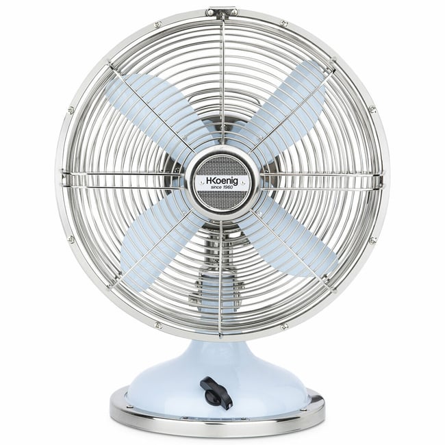ventilateur design métal - joe50 bleu <span itemprop=