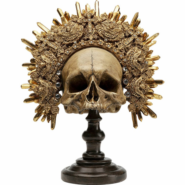 Objet décoratif King Skull 42cm doré <span itemprop=