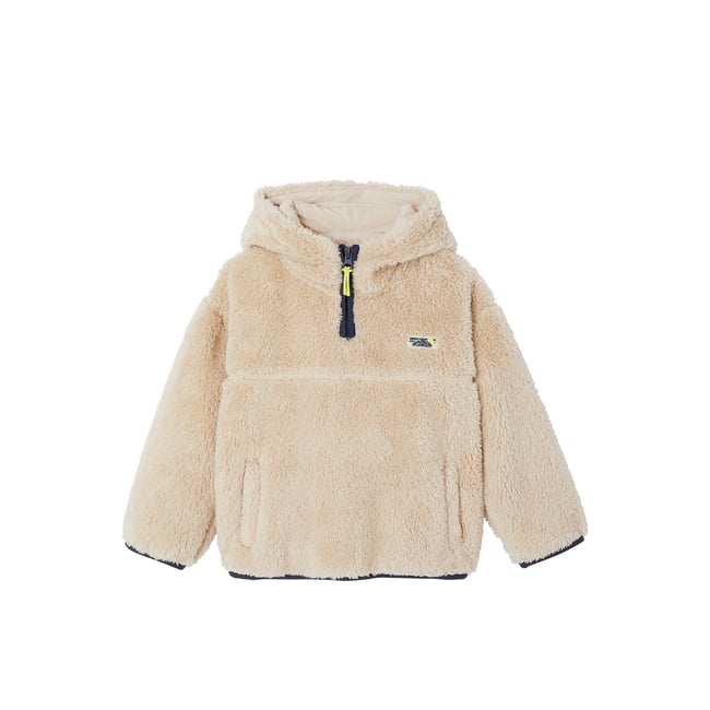 Sweat polaire à capuche blanc <span itemprop=
