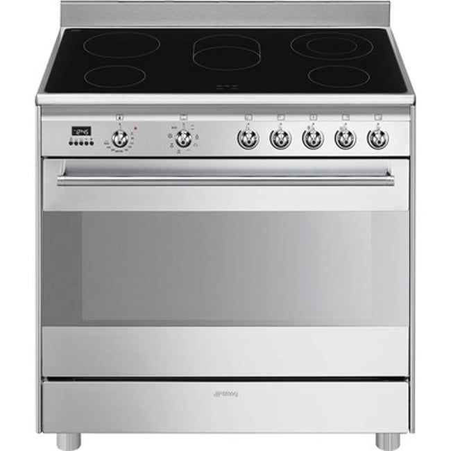 Piano de cuisson vitrocéramique 5 feux 90 cm inox satiné <span itemprop=