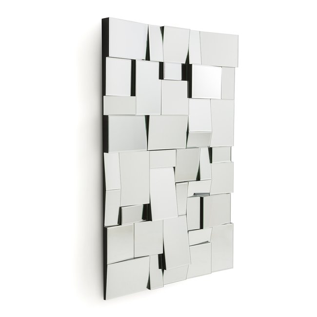 Spiegel Lusito, geometr. Design, H. 120 cm silberfarben <span itemprop=