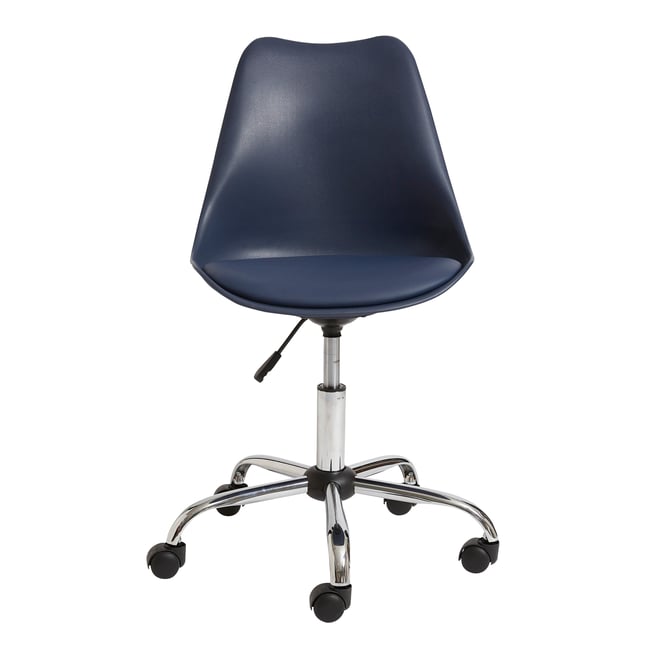 Chaise de bureau primaire à roulettes Couleur bleu marine <span itemprop=