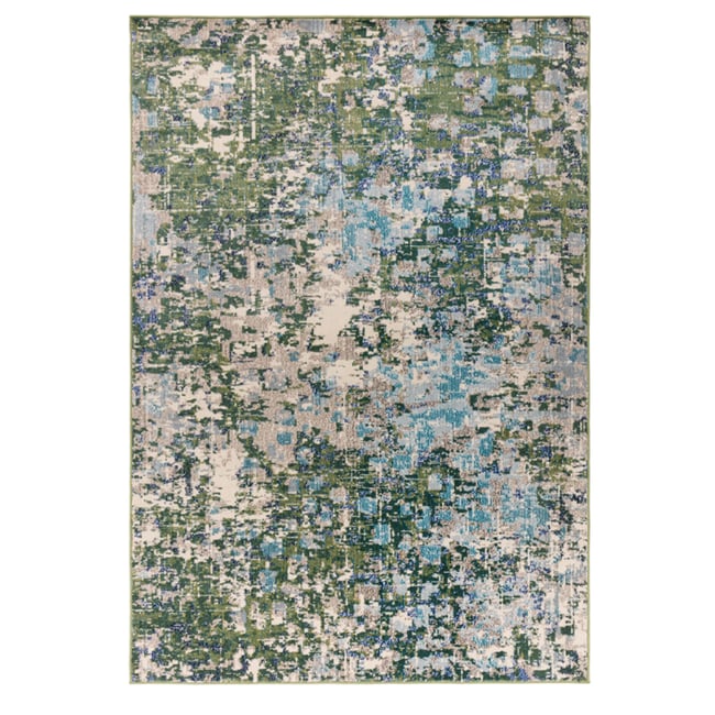 Tapis vert tissé plat moderne BOSCAGE Couleur vert <span itemprop=