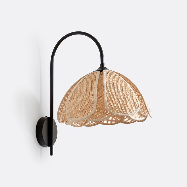 Aplique de pétalos de acero y ratán, Lola natural/negro <span itemprop=