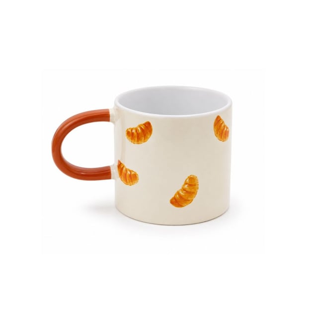 Mug croissant blanc, BEAU BRUNCH Couleur blanc <span itemprop=