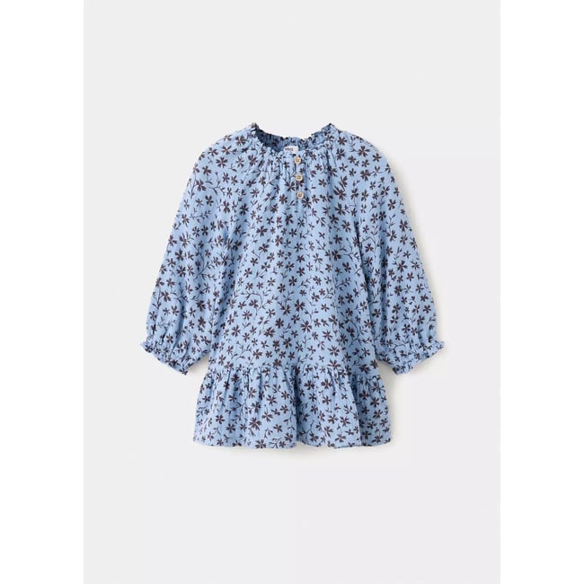 Robe à imprimé fleurs bleu <span itemprop=