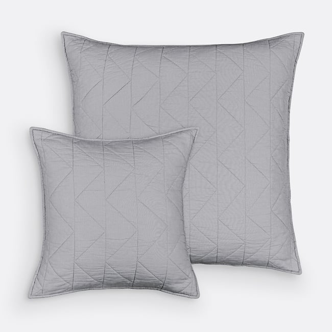 Housse de coussin coton, Zig Zag Scenario anthracite <span itemprop=