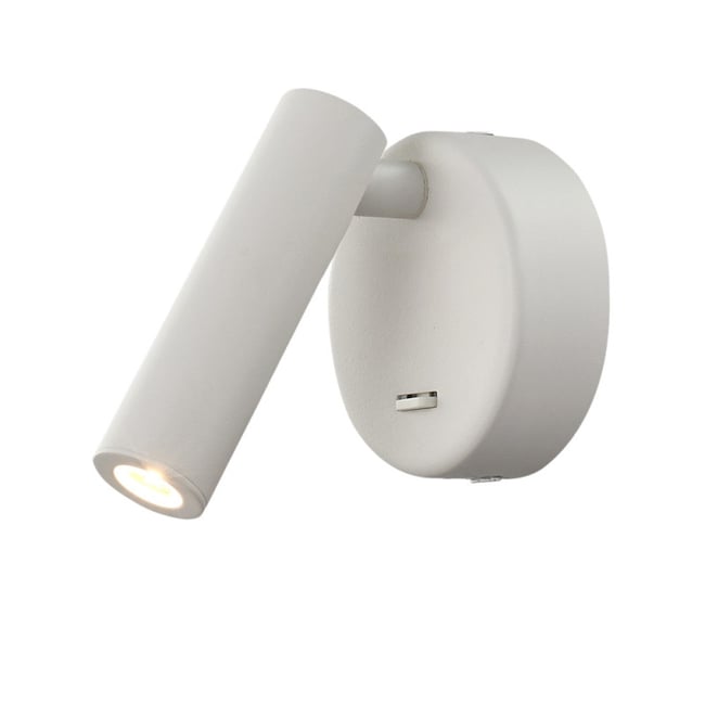 Applique de chevet blanc mat liseuse led avec interrupteur Prea Couleur blanc <span itemprop=