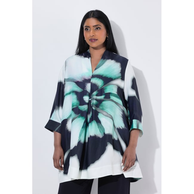Tunique motif floral blanc neige <span itemprop=