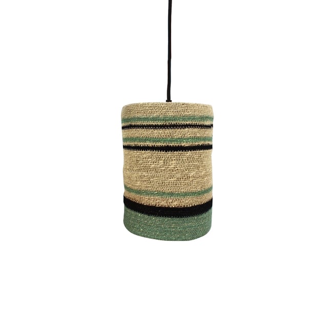 Suspension en jonc de mer, BARBADE Couleur naturel-vert <span itemprop=