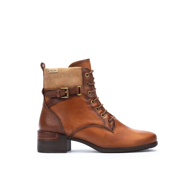 Bottines à talon cuir MALAGA brandy <span itemprop=