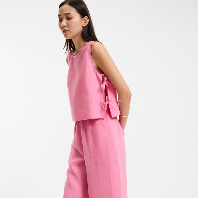 Camiseta de lino, cuello redondo, hecha en Francia - LA REDOUTE COLLECTIONS