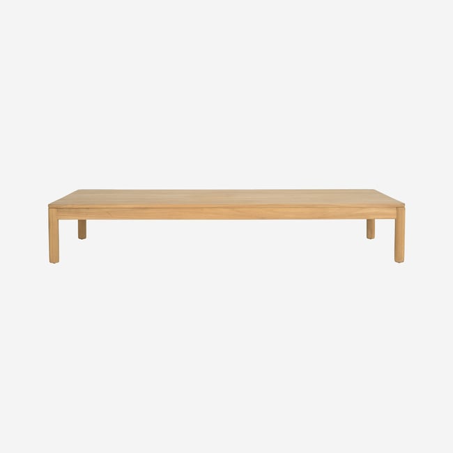 Table basse de jardin en teck massif FIGARI naturel clair <span itemprop=
