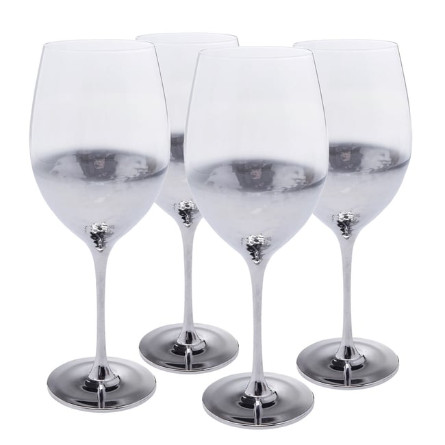 Lot de 4 verres à vin rouge, NIGHT SKY Couleur argent <span itemprop=