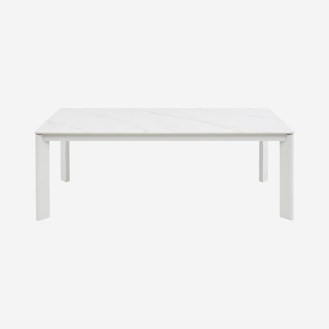 Table de jardin aluminium CORVO blanc cassé <span itemprop=