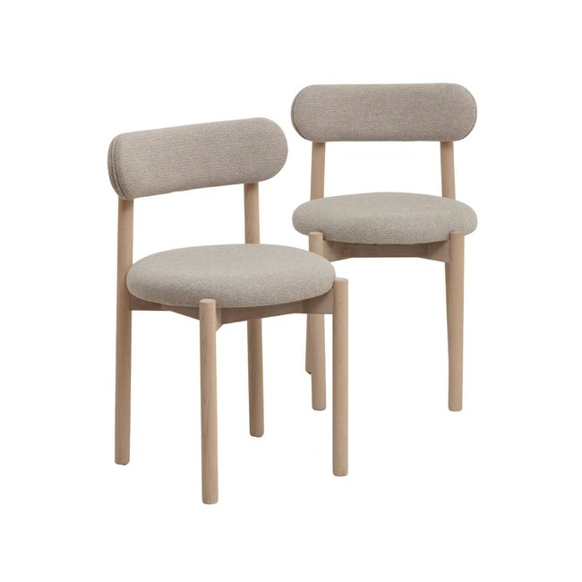 Lot de 2 chaises en bois de hêtre LÉRIDA Couleur bois clair <span itemprop=