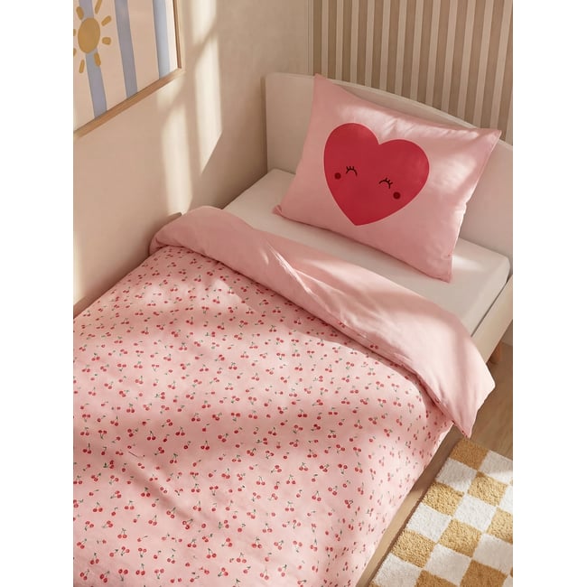 Parure Magicouette CERISE avec coton recyclé rose imprimé <span itemprop=