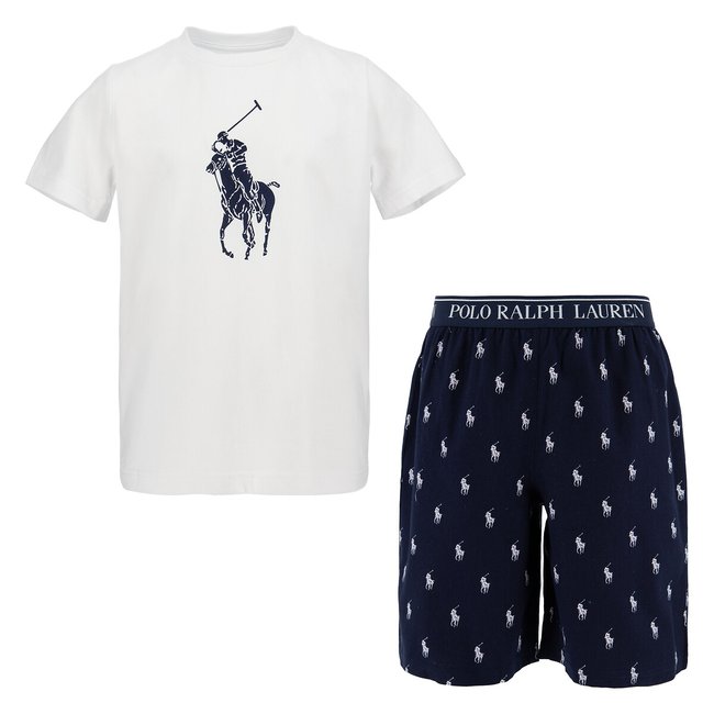 Пижама с шортами белый + темно-синий POLO RALPH LAUREN