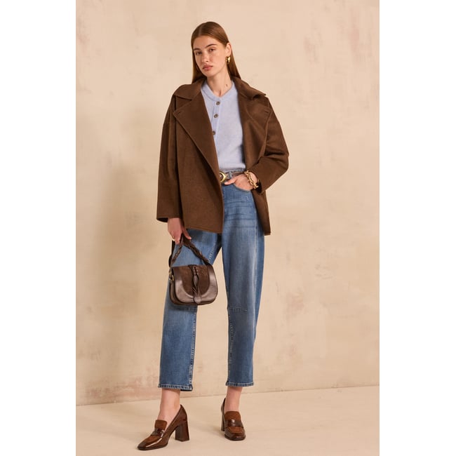 Blouson à manches longues en laine mélangée CYRILE tabac <span itemprop=