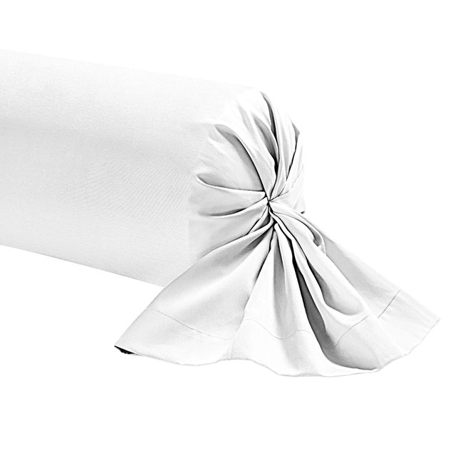 Taie de traversin lin made in France blanc <span itemprop=
