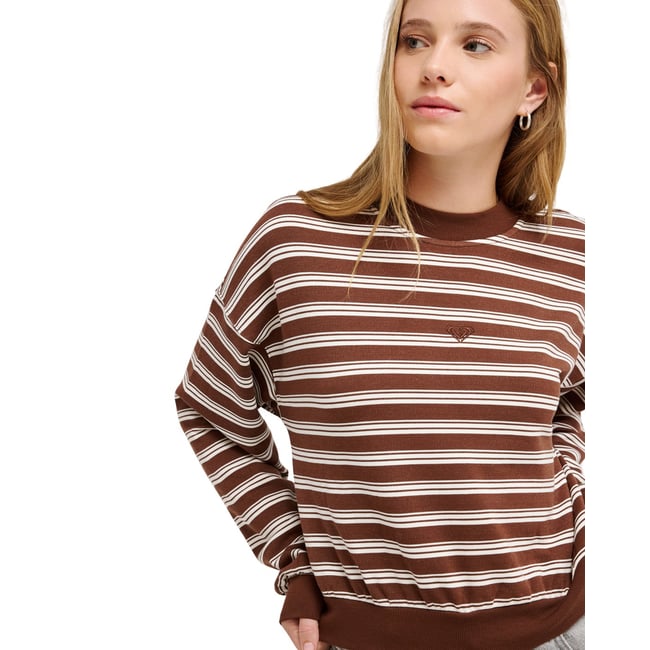 Sweat BLOSSOM RIDGE. marron chestnut blossom ridge stripe <span itemprop=