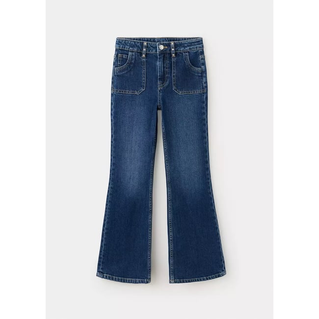 Jean flare clouté bleu foncé <span itemprop=