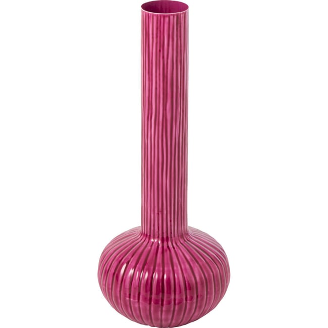 Vase en métal à relief côtelé Couleur fuchsia <span itemprop=