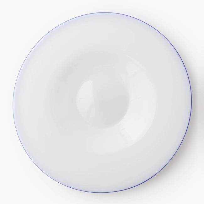 Assiette finition liseré 30cm, en verre Couleur blanc <span itemprop=