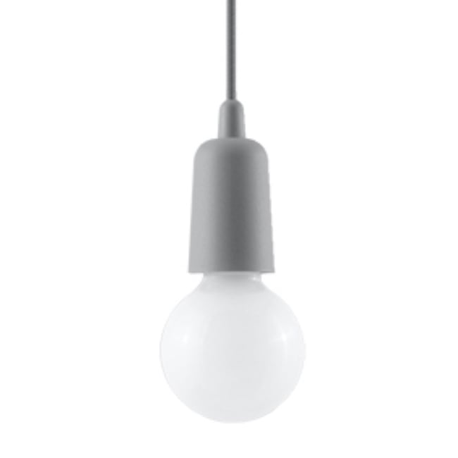 Suspension PVC Gris E27 1 Diego Couleur gris <span itemprop=