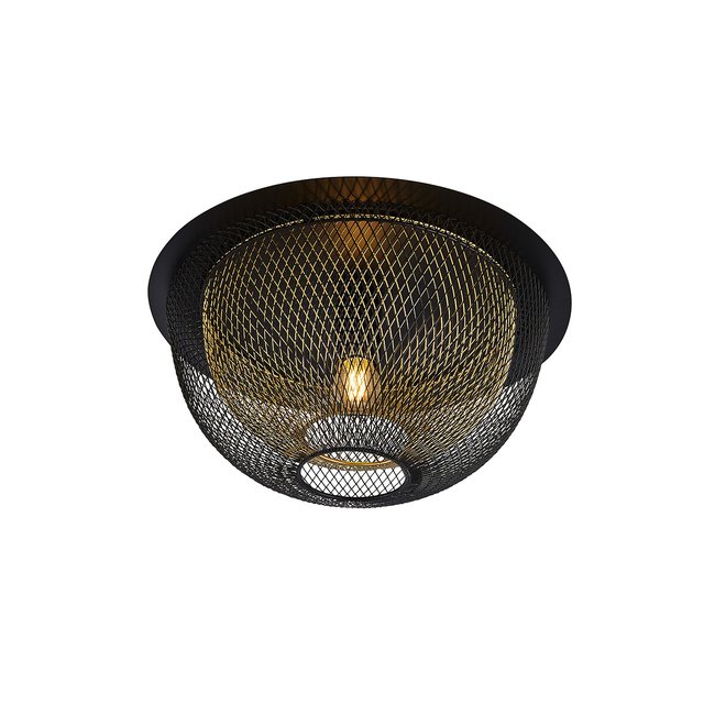 Black and Gold Double Layered Mesh Ceiling Light, black, SO'HOME