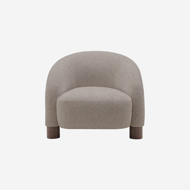 Fauteuil en tissu chenille et pieds en bois GALINA - HABITAT
