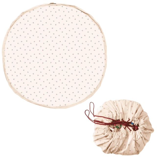 play&go - tapis de jeu & sac à jouets - cherry cherry ecru/noir/rouge <span itemprop=