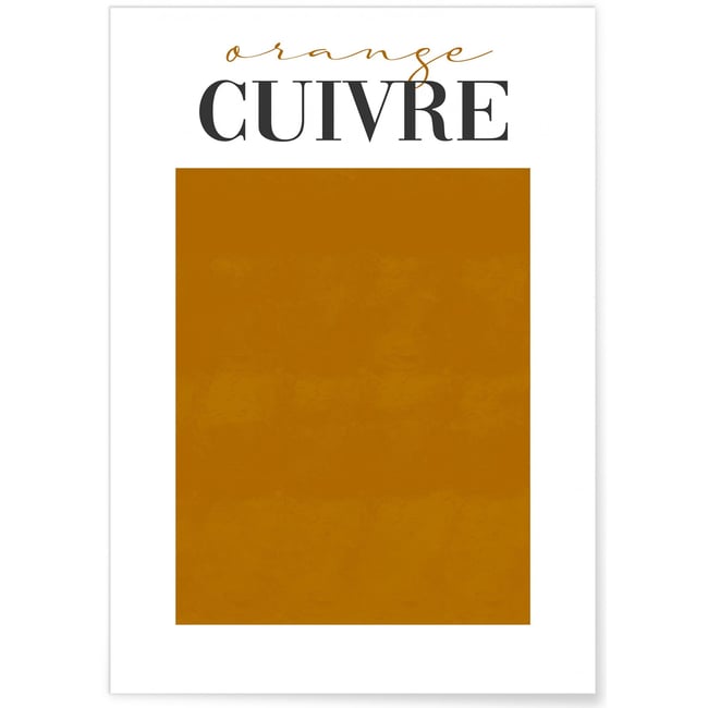 Affiche Orange Cuivré Couleur blanc <span itemprop=